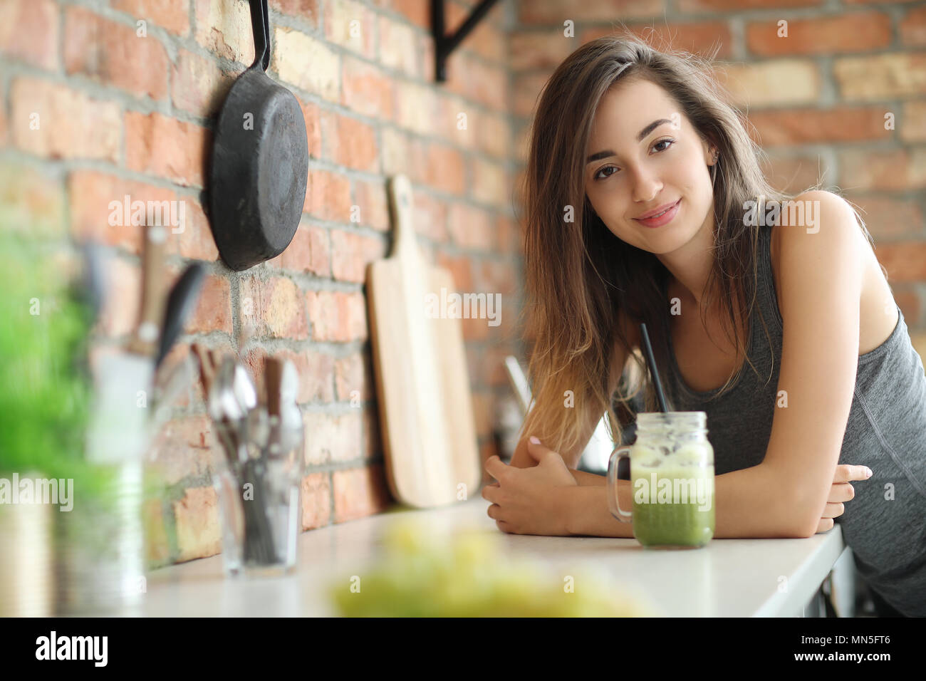 Woman smoothie hi-res stock photography and images - Alamy