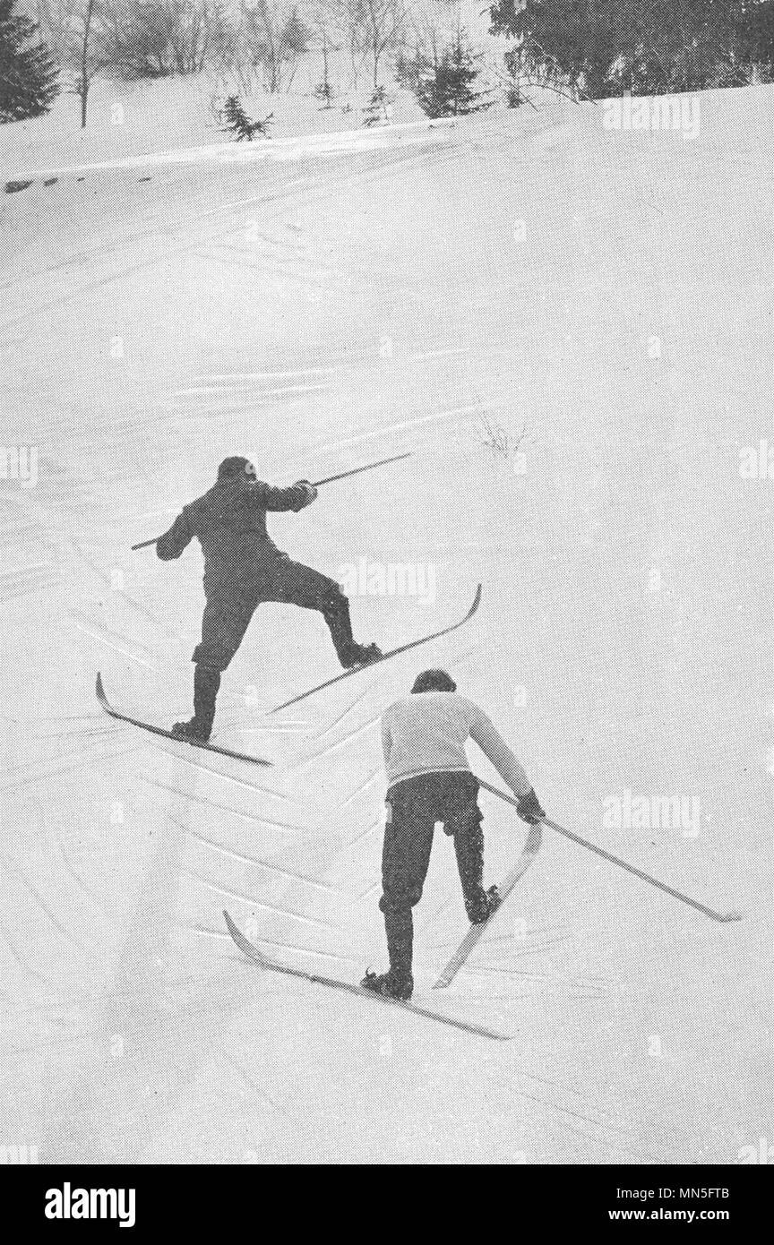 SAVOIE. Skieurs Escaladant Une Pente 1900 old antique vintage print picture Stock Photo