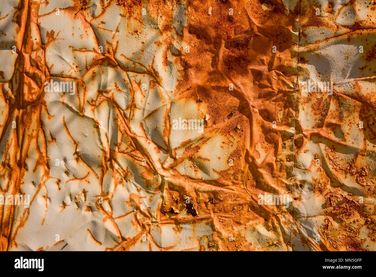 Fence made of old rusty iron metal sheets. Metal texture Stock Photo Alamy