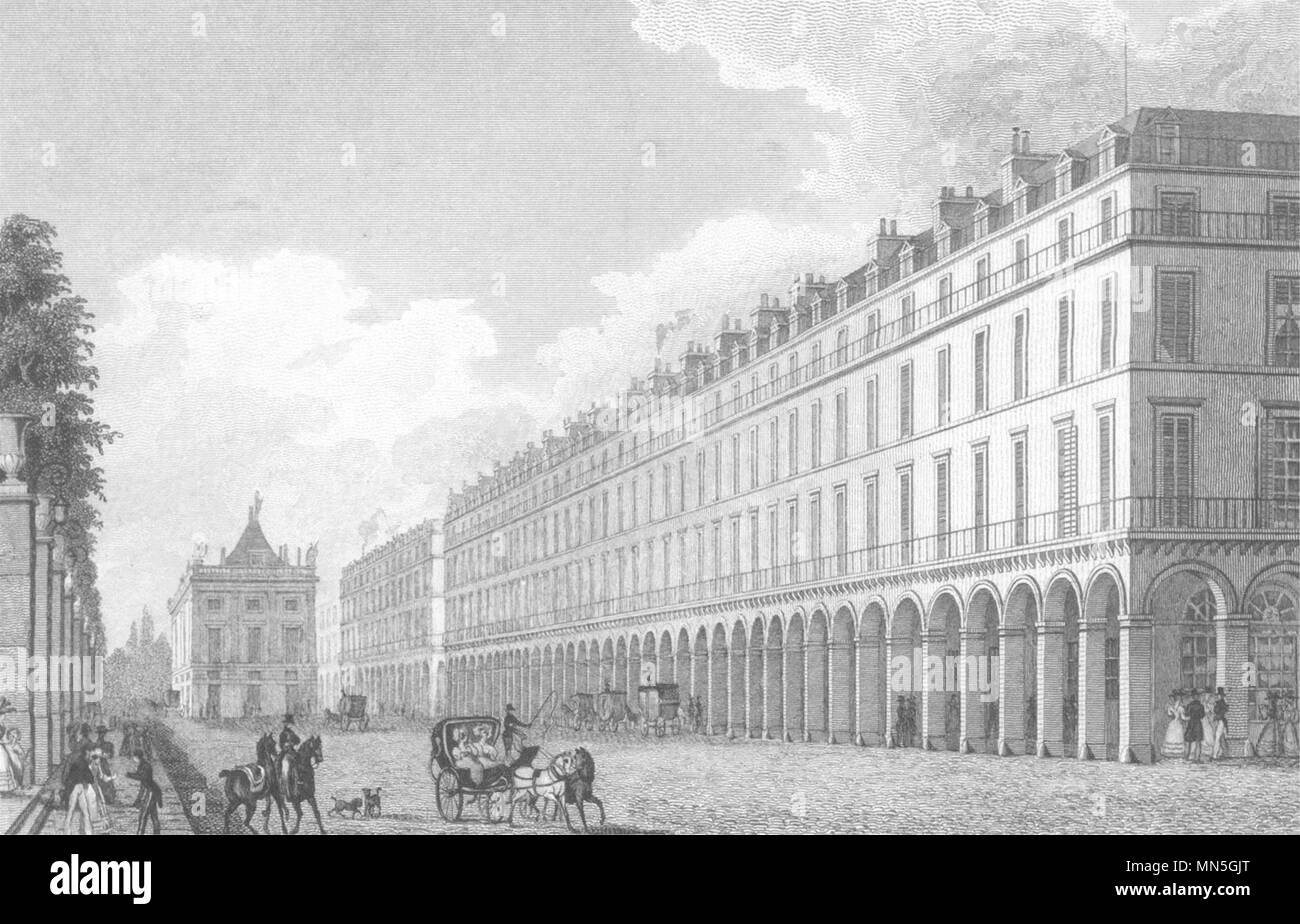 PARIS. Rue de Rivoli (1)  1831 old antique vintage print picture Stock Photo