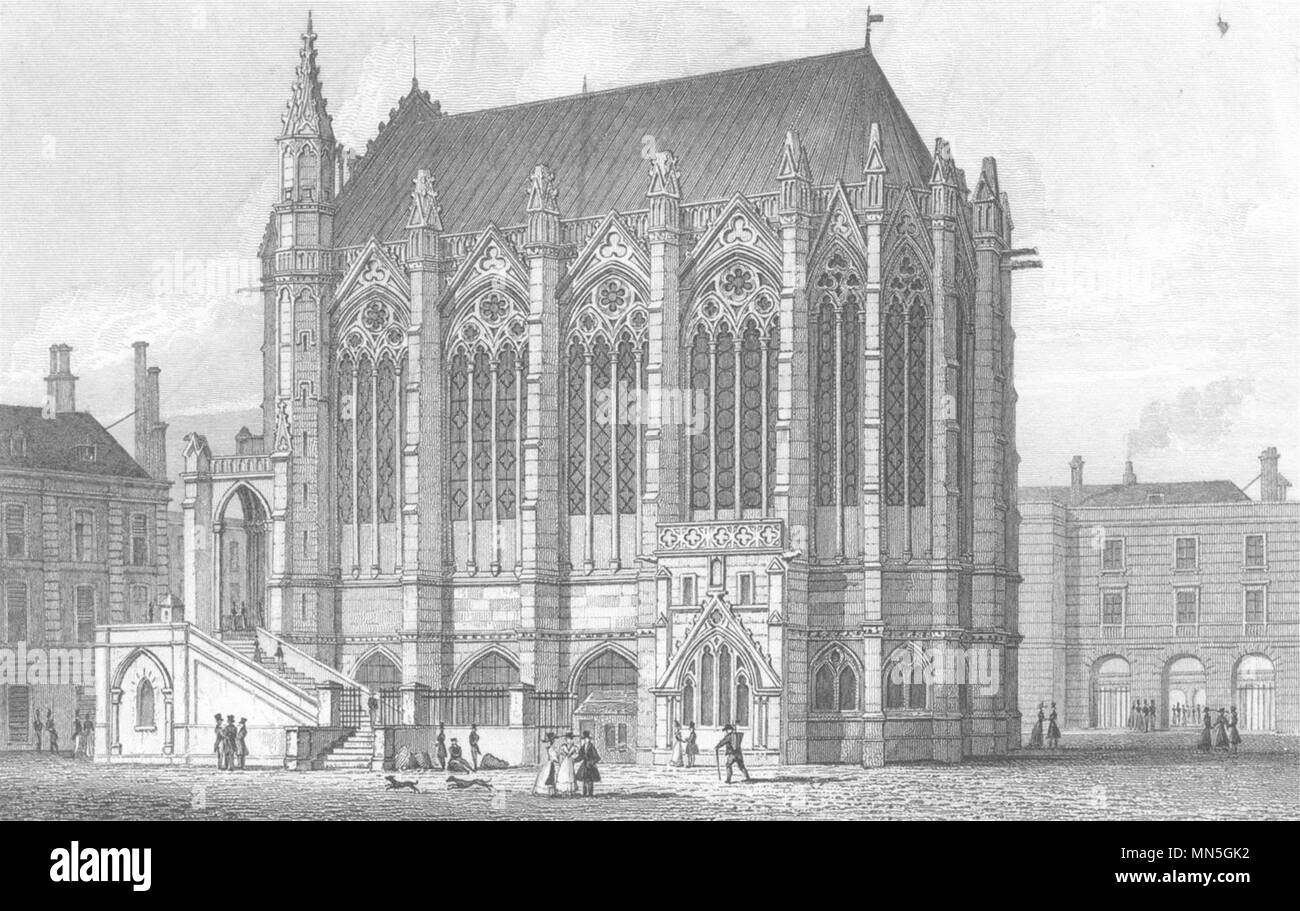 PARIS. Sainte Chapelle 1831 old antique vintage print picture Stock Photo