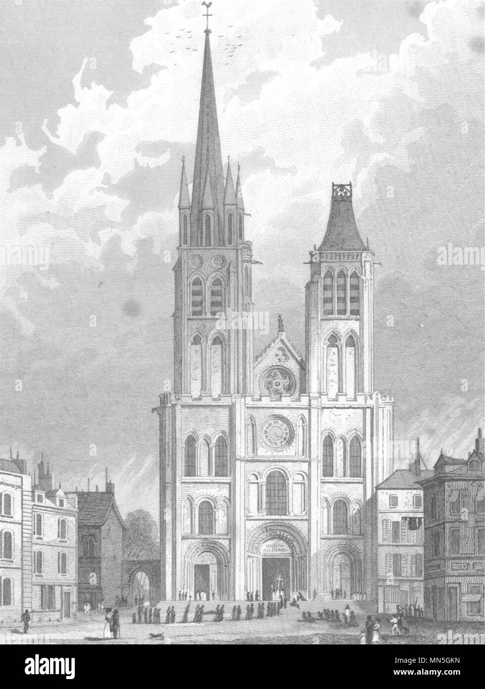SEINE- SAINT- DENIS. Eglise de Seine Saint Denis 1831 old antique print Stock Photo