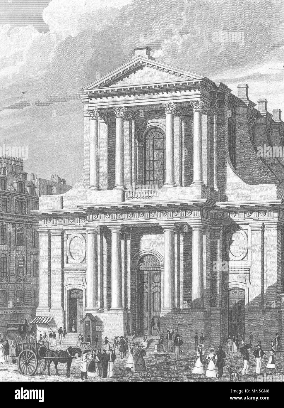 PARIS. L'Eglise de L'Oratoire 1831 old antique vintage print picture Stock Photo