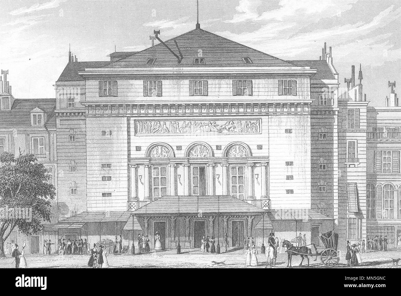 PARIS. Theatre de la Porte St. Martin 1831 old antique vintage print picture Stock Photo
