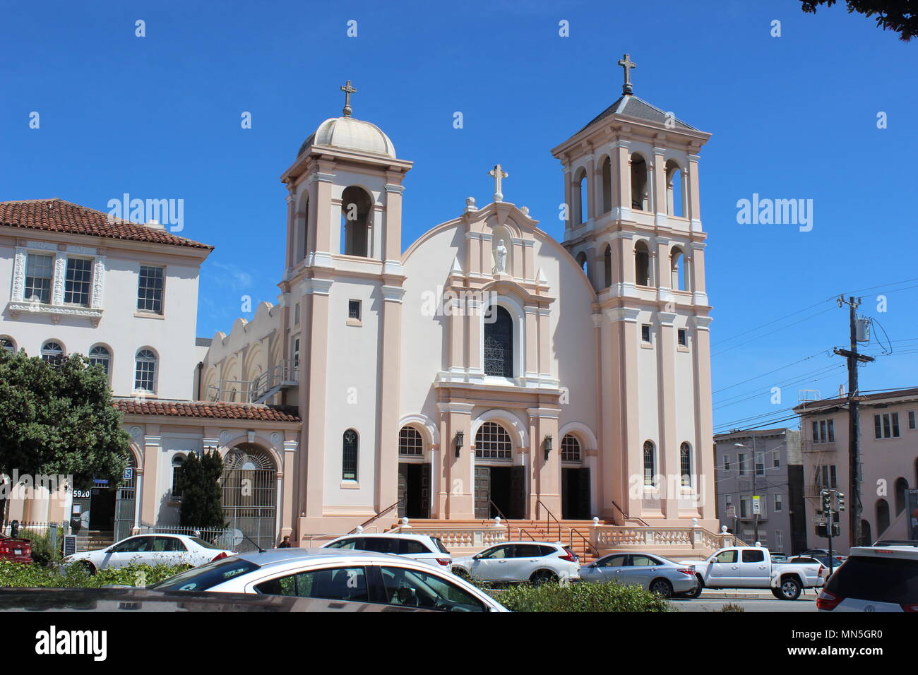 St. Monica's Catholic Church, Richmond District, San Francisco, California Stock Photo