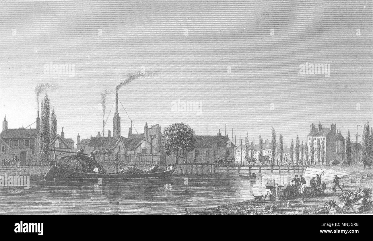 PARIS. Canal de L'Ourcq 1831 old antique vintage print picture Stock Photo