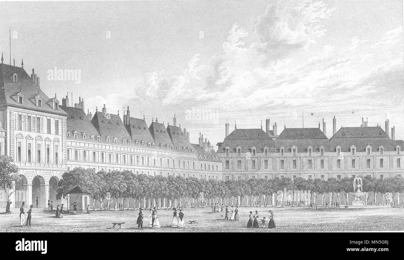 PARIS. Place Royale 1831 old antique vintage print picture Stock Photo