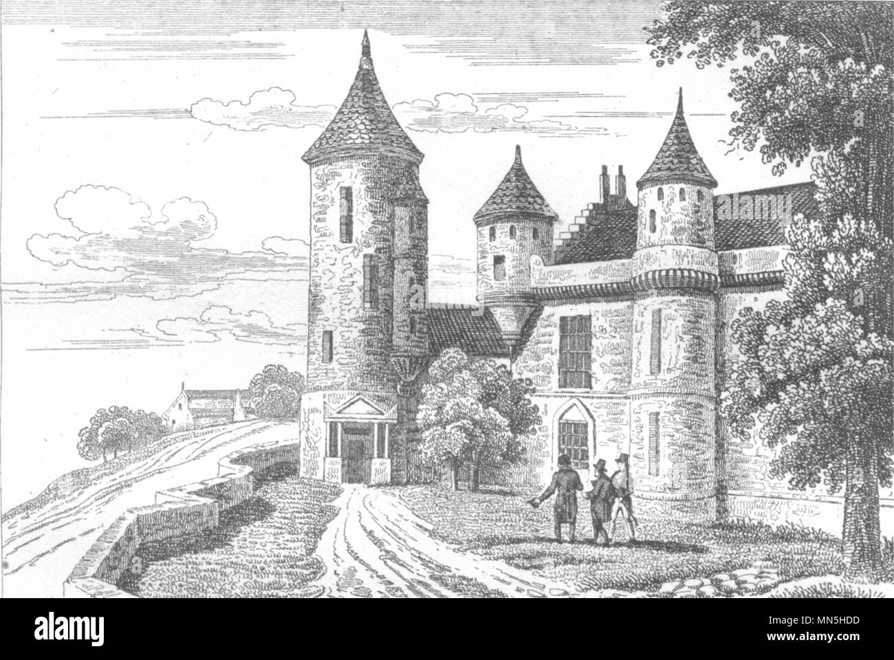 INDRE-ET-LOIRE. Tour d'Agnes Sorel à Loches 1835 old antique print picture Stock Photo