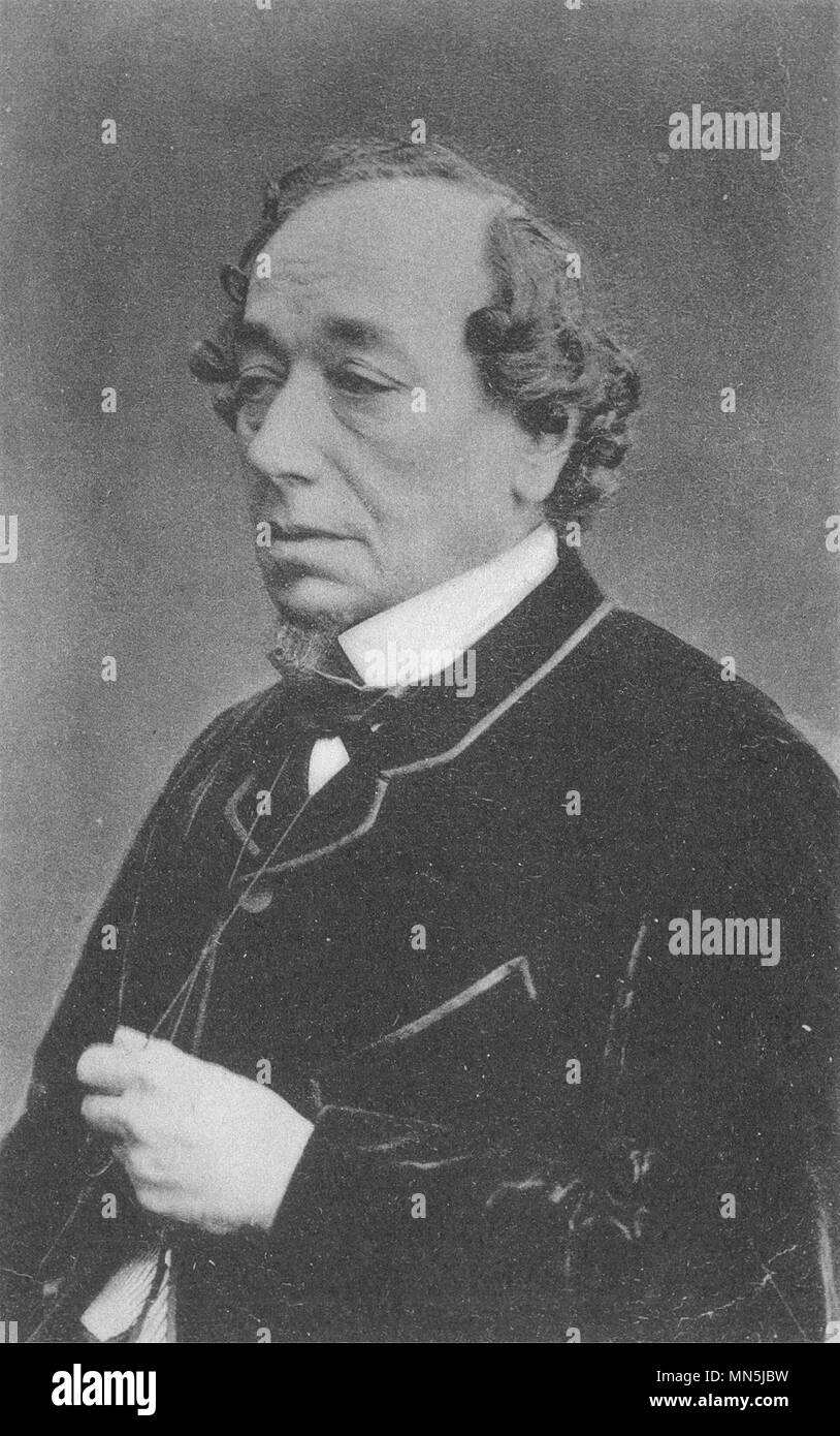 ENGLAND. Portrait of Benjamin Disraeli (Lord Beaconsfield) c.1865 1935 print Stock Photo