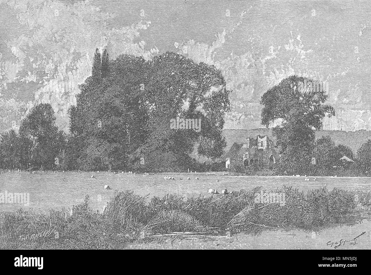 BUCKINGHAMSHIRE. Medmenham abbey 1901 old antique vintage print picture Stock Photo