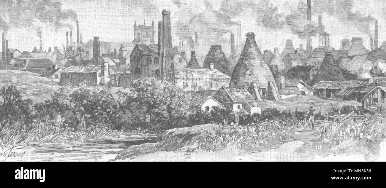 STAFFORDSHIRE. In the Potteries 1901 old antique vintage print picture Stock Photo