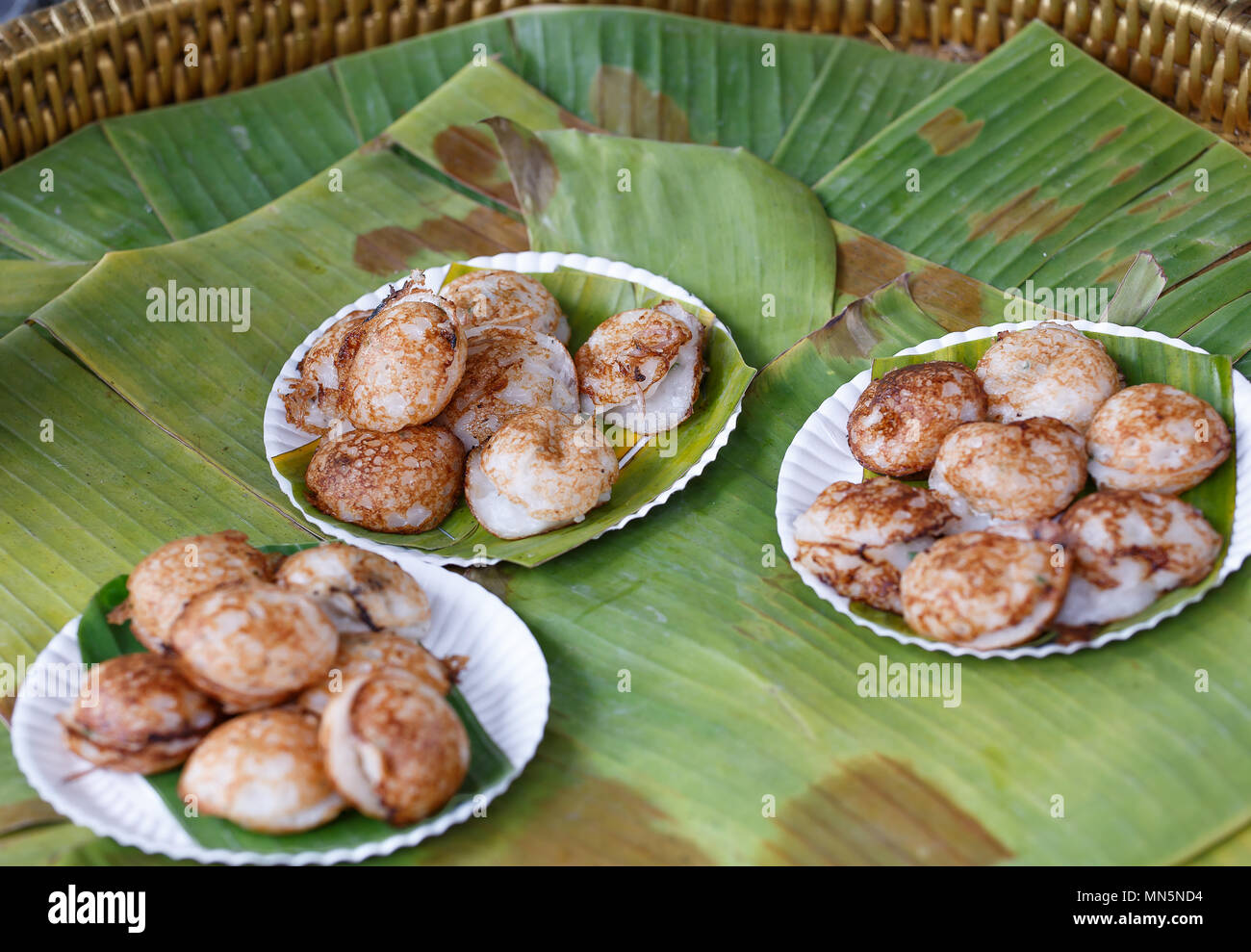 Kanom Krok thai dessert Stock Photo