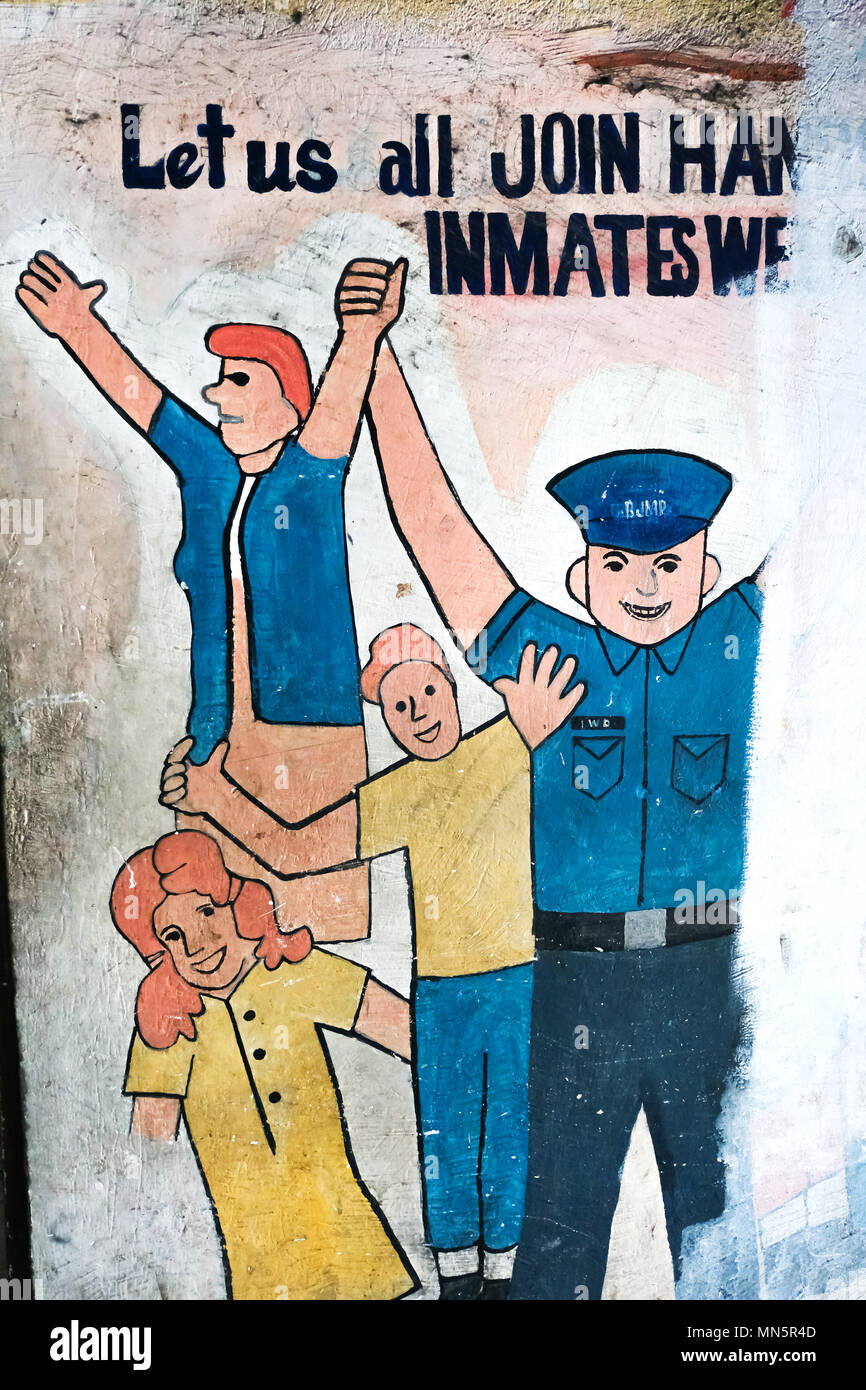 Mural painting in Manila City Jail Prison in Manila, Philippines - Wandmalerei im Gefängnis Manila City Jail in Manila, Philippinen Stock Photo