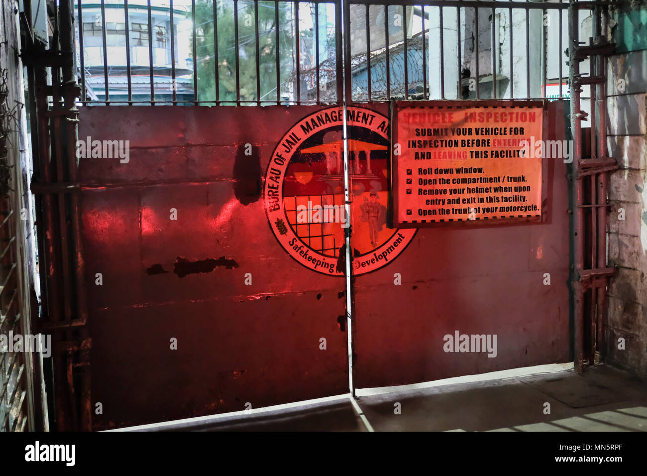 Gate to the entrance to Manila City Jail Prison in Manila, Philippines