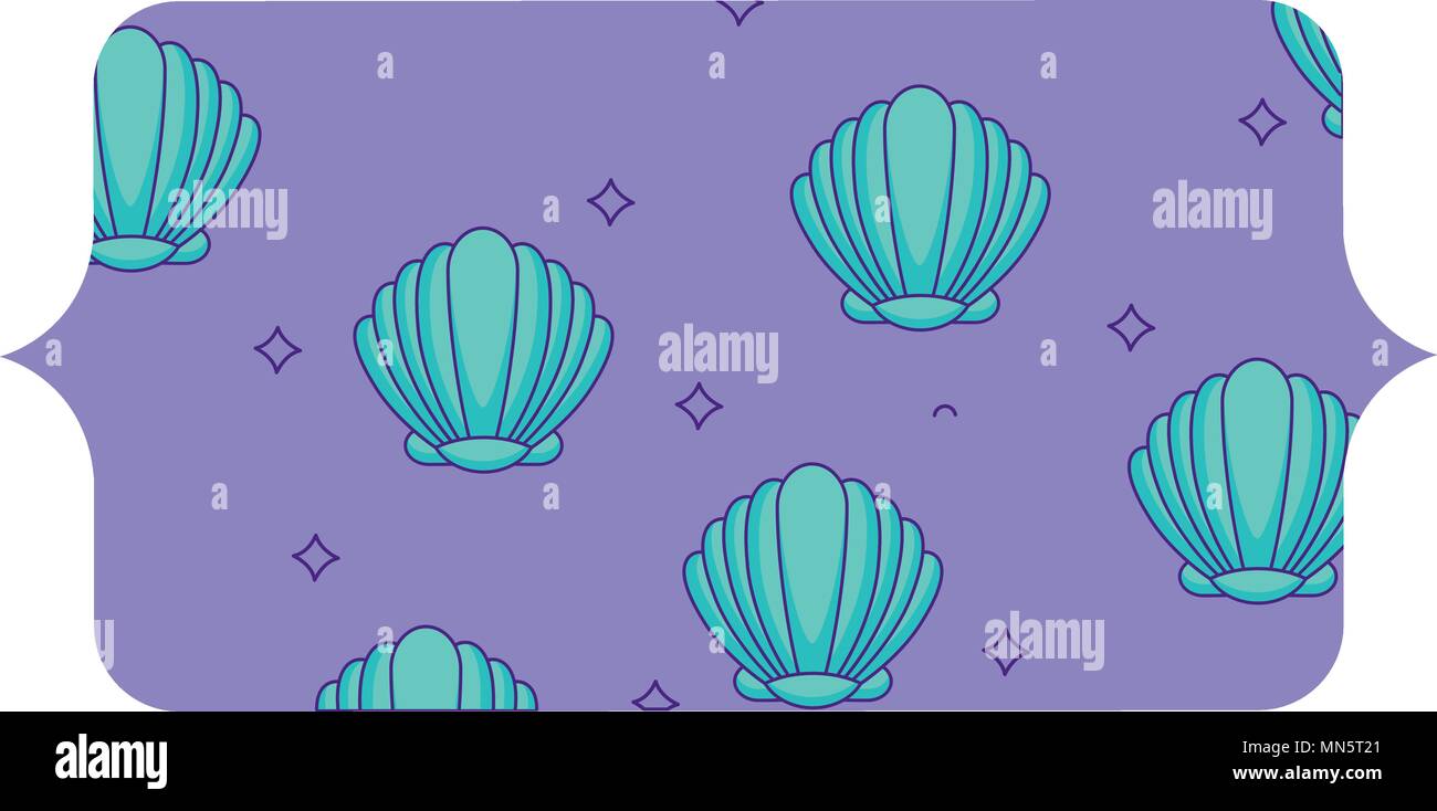 banner with seashells pattern over white background, vector illustration Stock Vector Image ...
