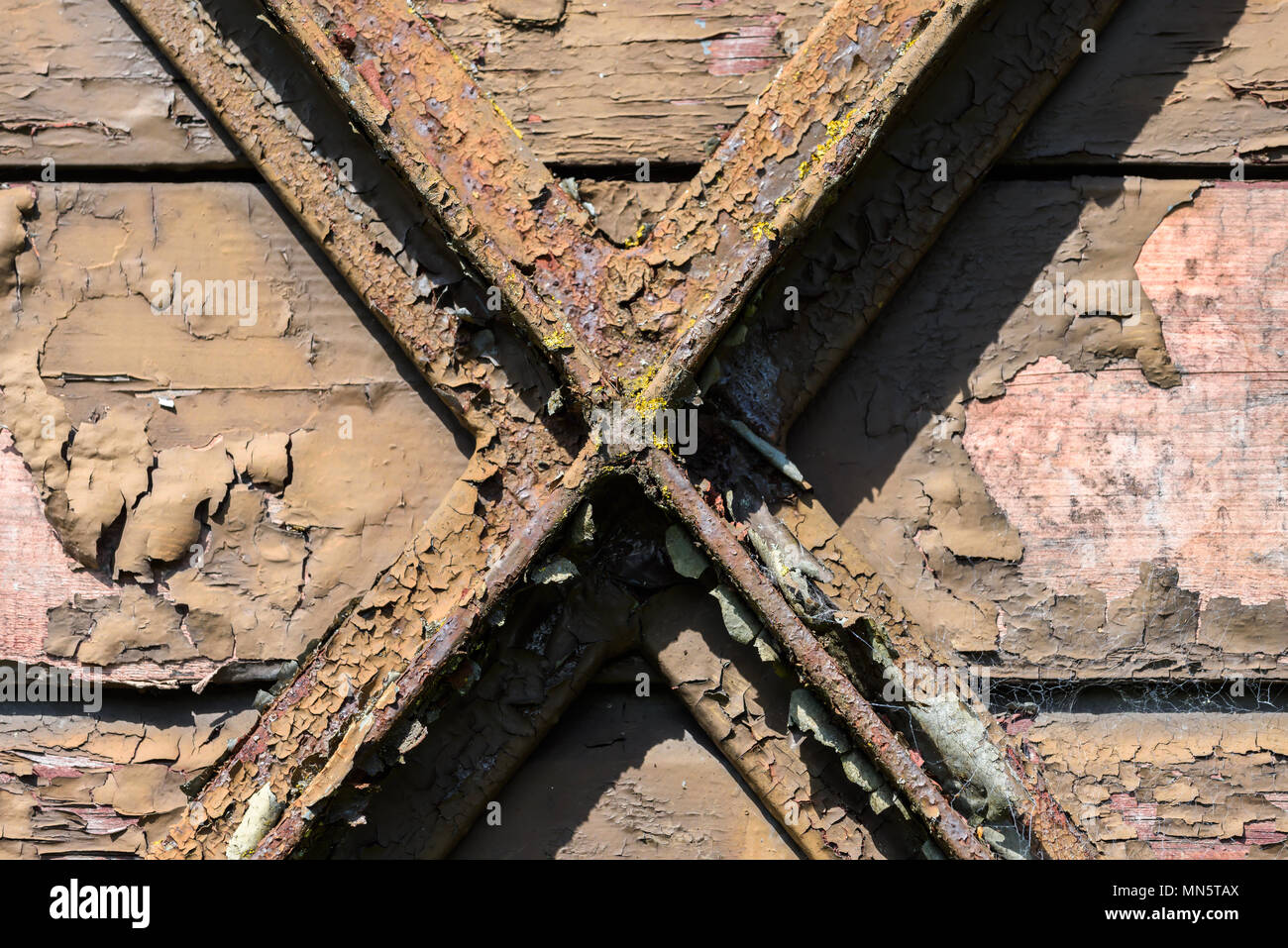 Old flaking wood Stock Photo