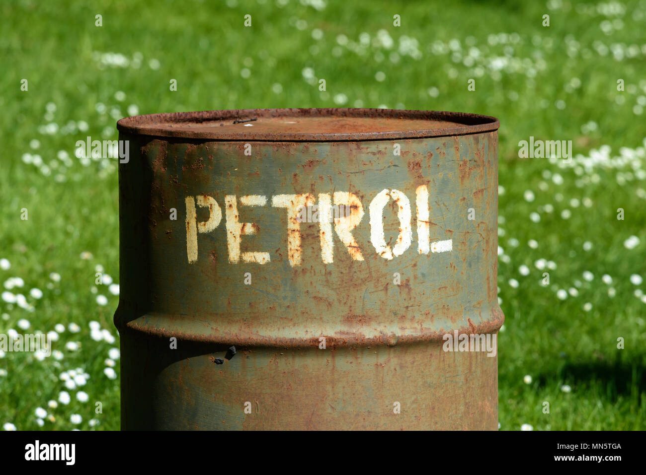 Old petrol can Stock Photo Alamy