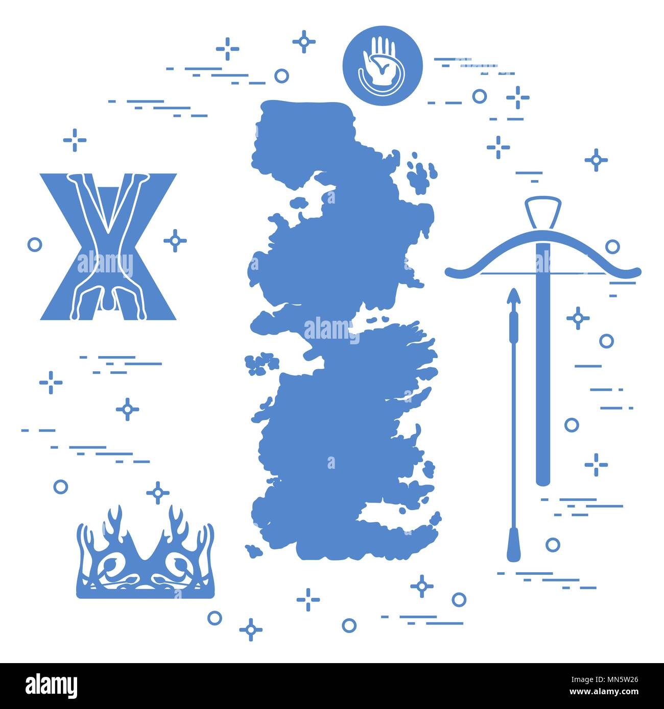 symbols-of-the-popular-fantasy-television-series-art-and-cinema-theme