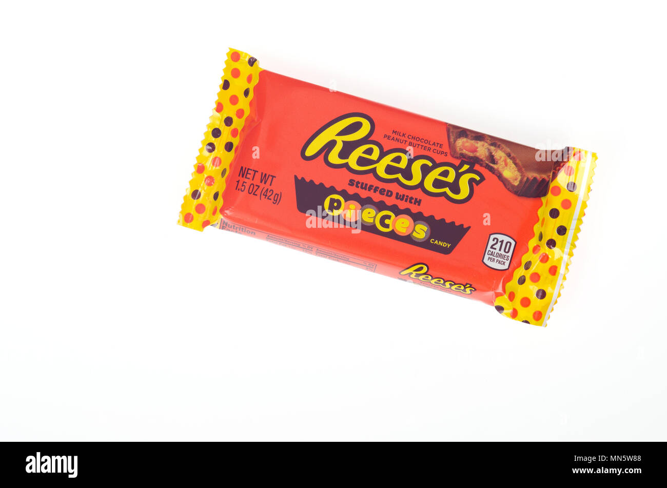 Reese's Peanut Butter Cups candy stuffed with pieces Stock Photo