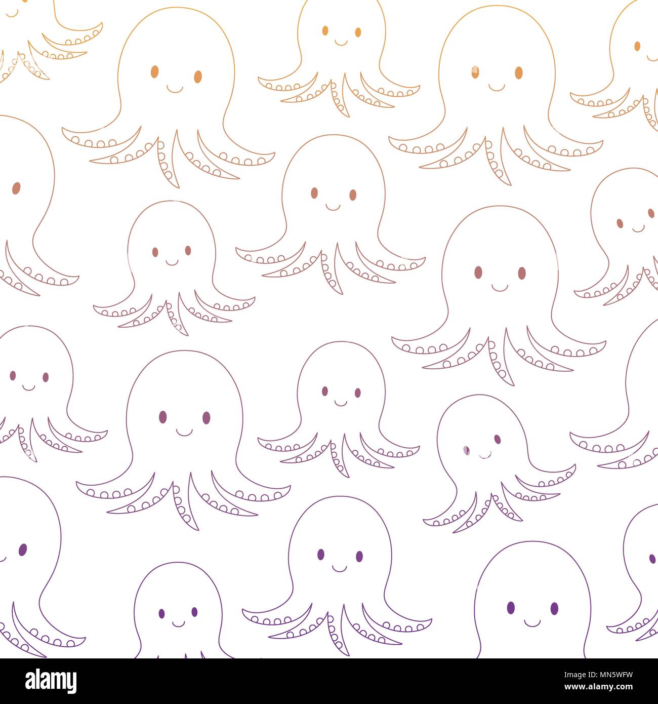 background of cute octopus pattern, vector illustration Stock ...