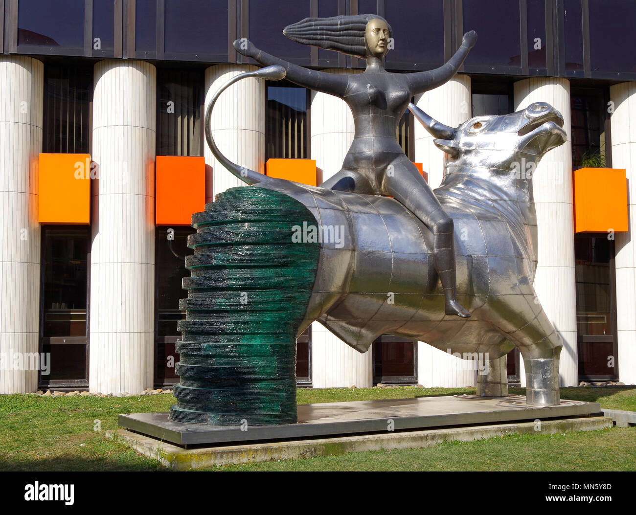 Sculpture, entitled The Abduction of Europa, outside the Winston
