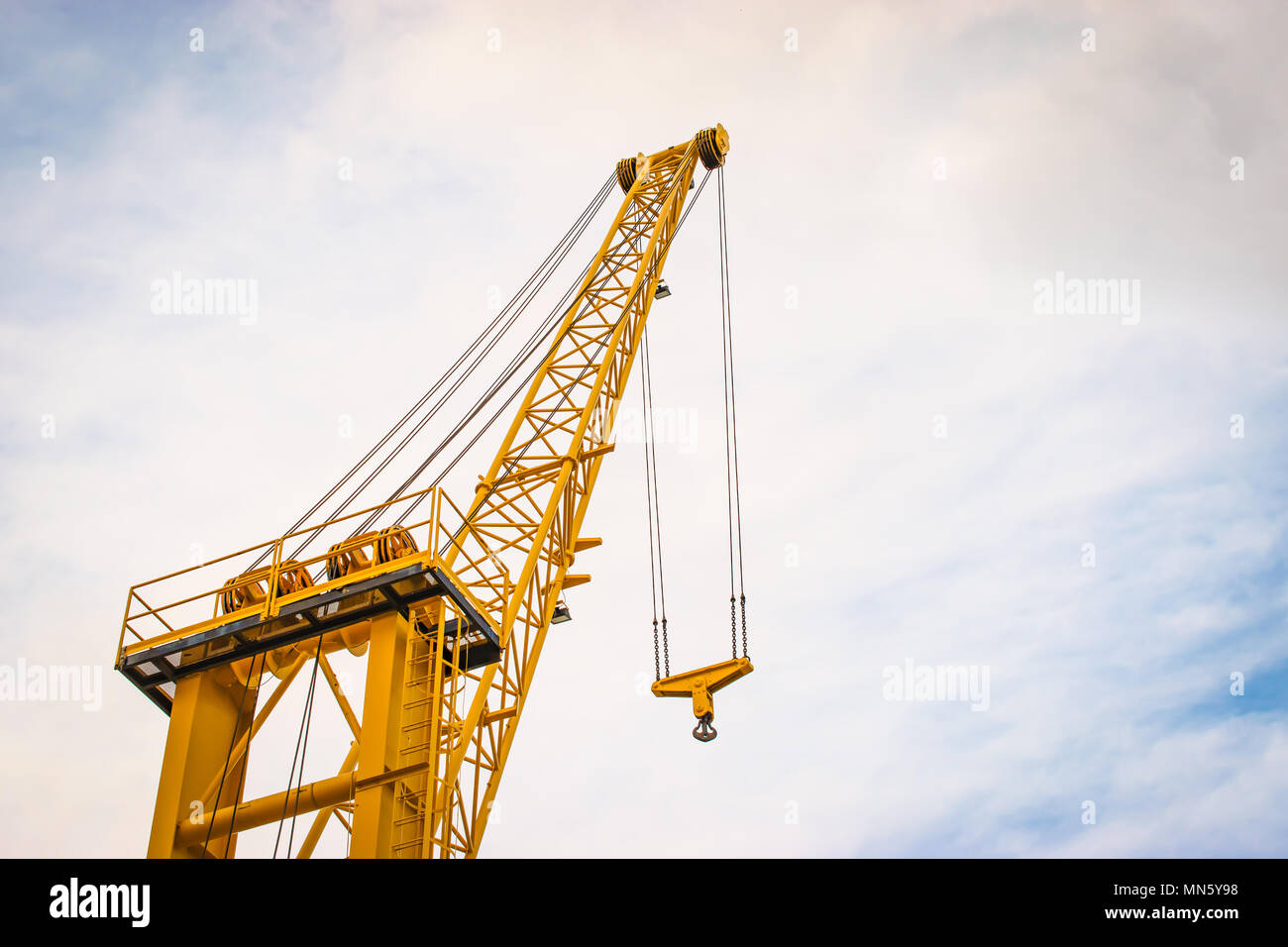 Yellow Tower Crane Stock Photo