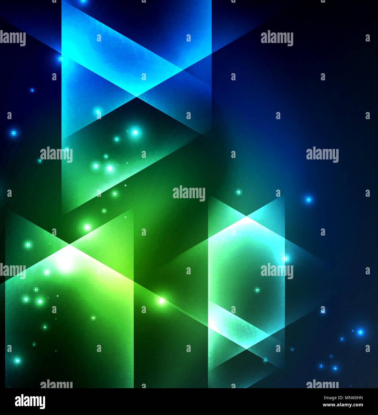 Glowing geometric shapes. Glowing geometric shapes in dark space ...