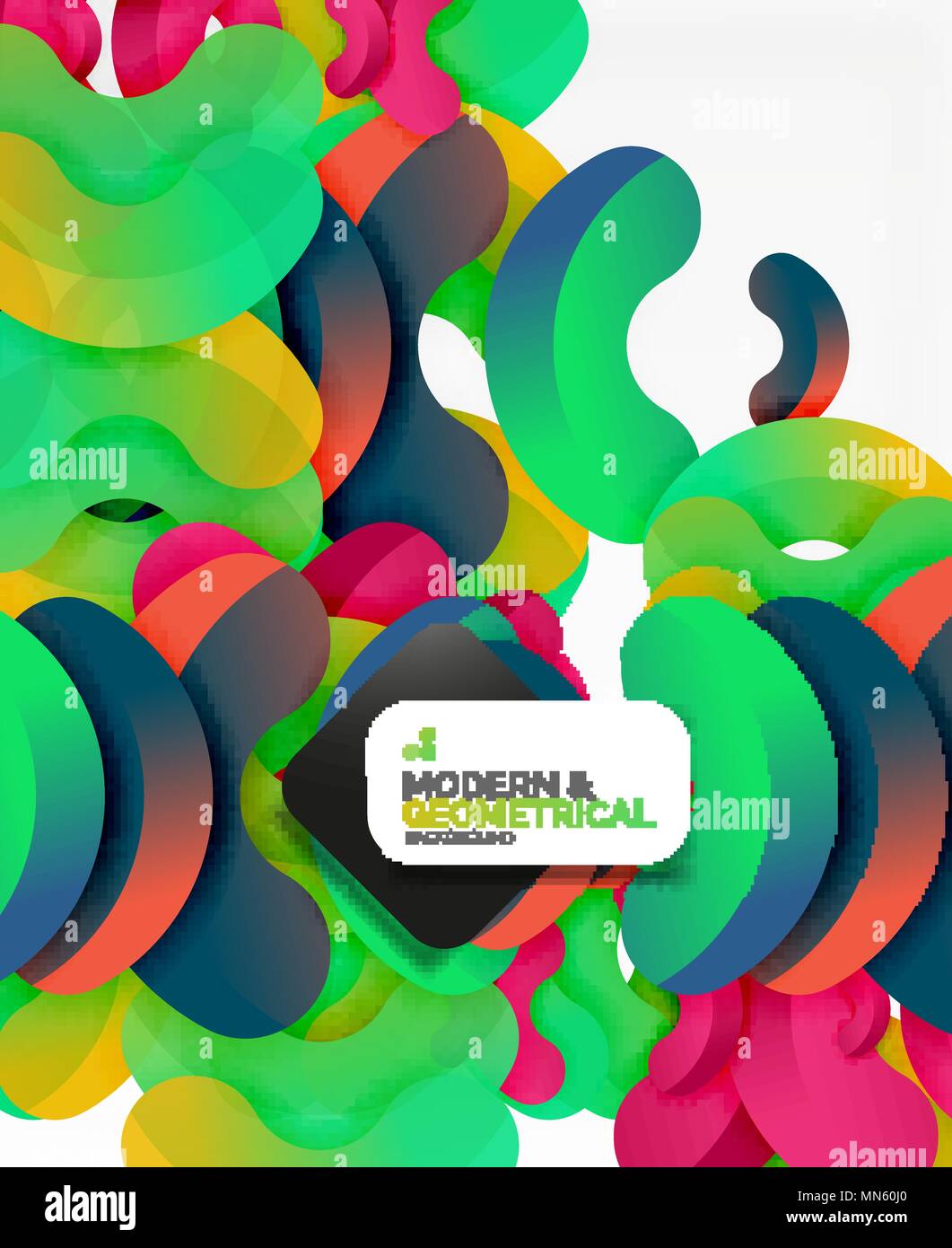 Abstract color geometric round shapes on white. Abstract color ...