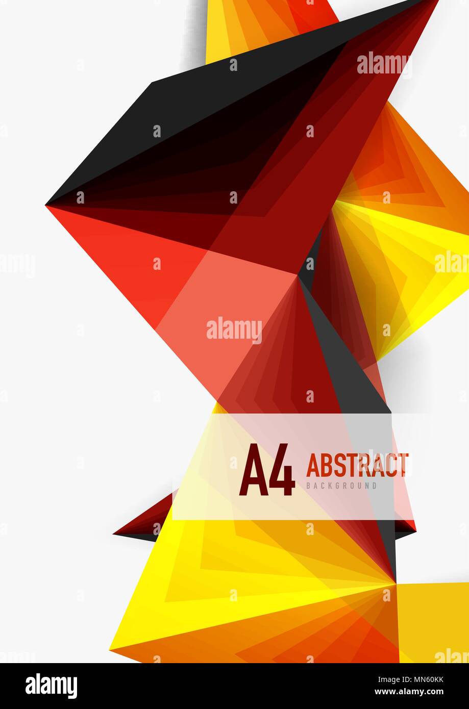 Vector low poly style 3d triangle line. Vector low poly style 3d triangle line, a4 business or technology abstract template Stock Vector