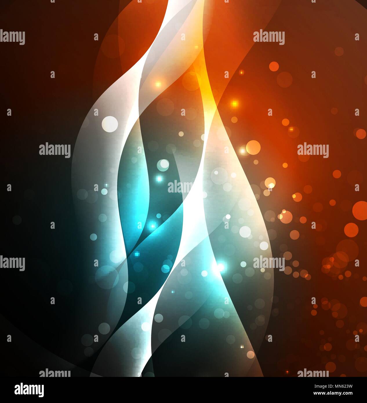 Illuminated neon waves. Vector abstract illuminated neon waves Stock Vector
