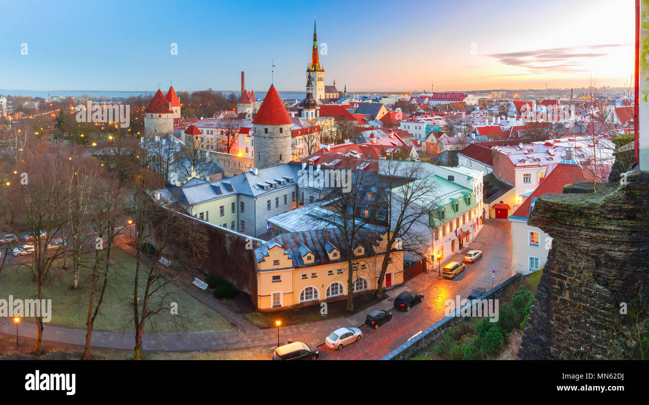 Aerial view of old town in Tallinn, Estonia Stock Photo