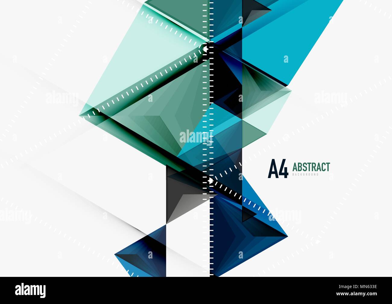 Triangular low poly vector a4 size geometric abstract template. Triangular low poly vector a4 size geometric abstract template. Multicolored triangles on light background, futuristic techno or business design Stock Vector