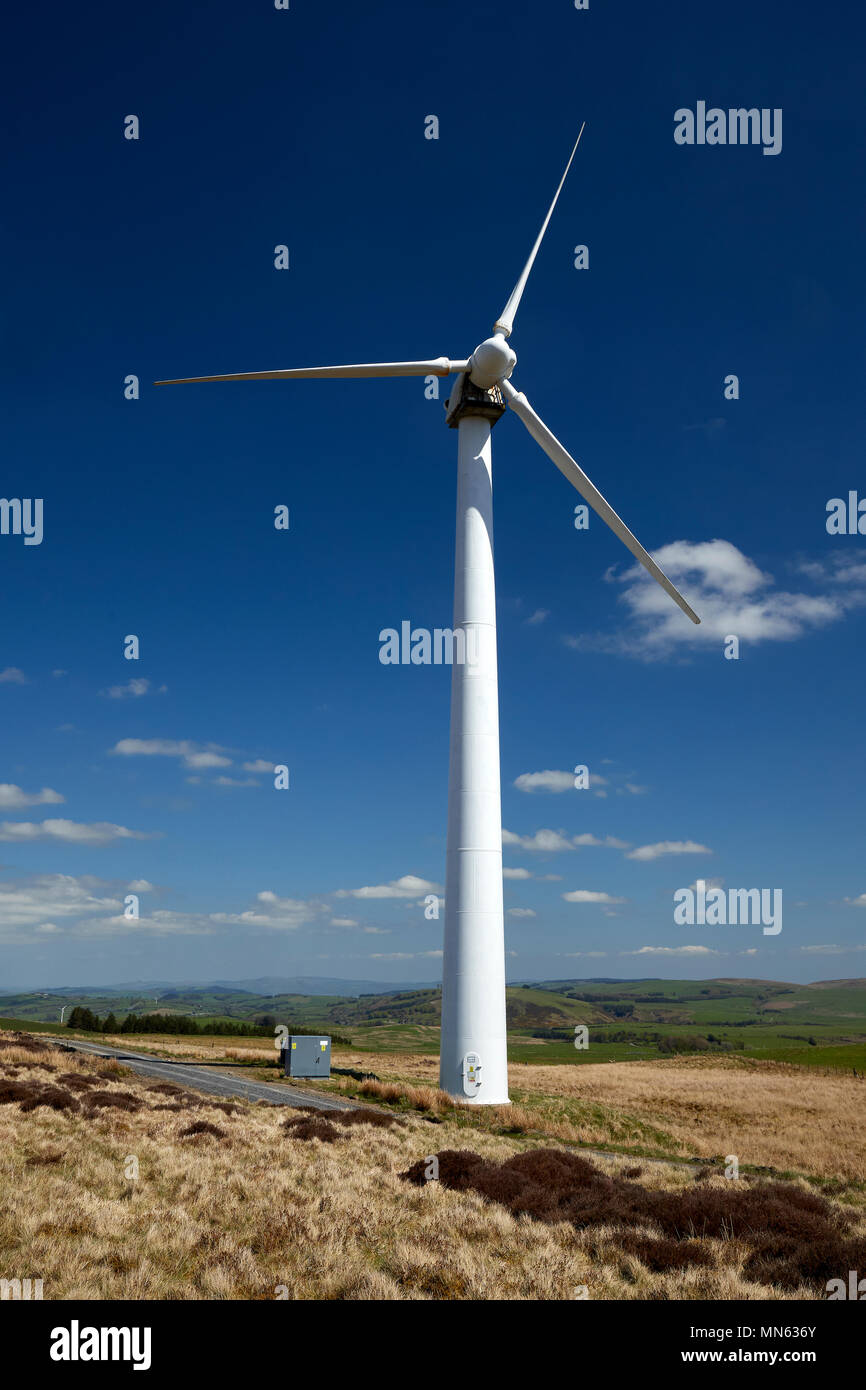 Wind Turbine at Penrhyddlan & Llidiartywaum Wind Farm near Newtown Powys Wales,UK Stock Photo