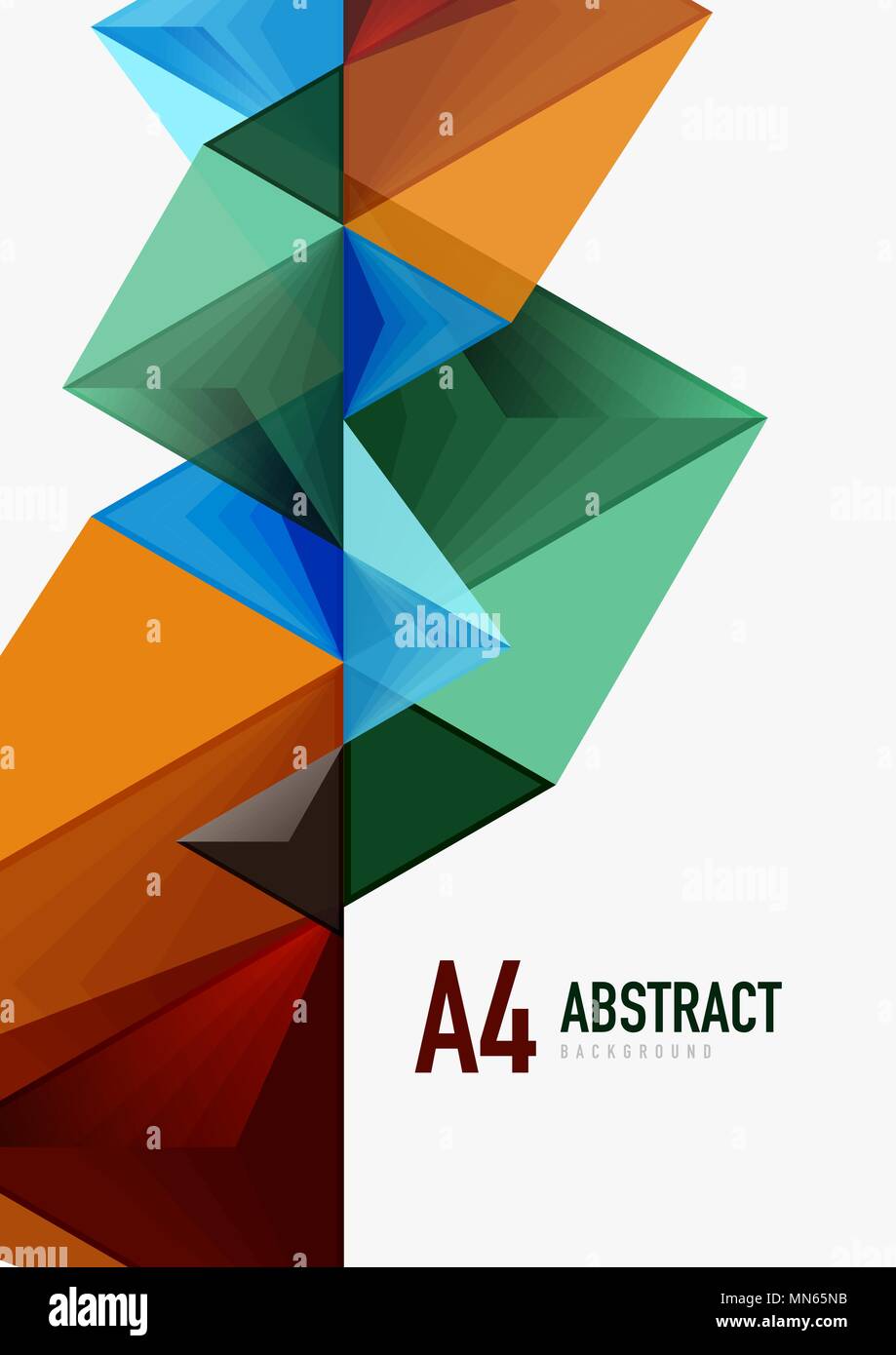 Triangular low poly vector a4 size geometric abstract template ...
