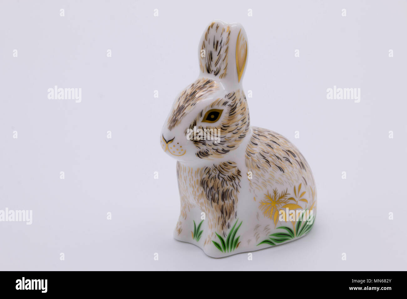 Royal Crown Derby bone china paperweight of a rabbit uk Stock Photo