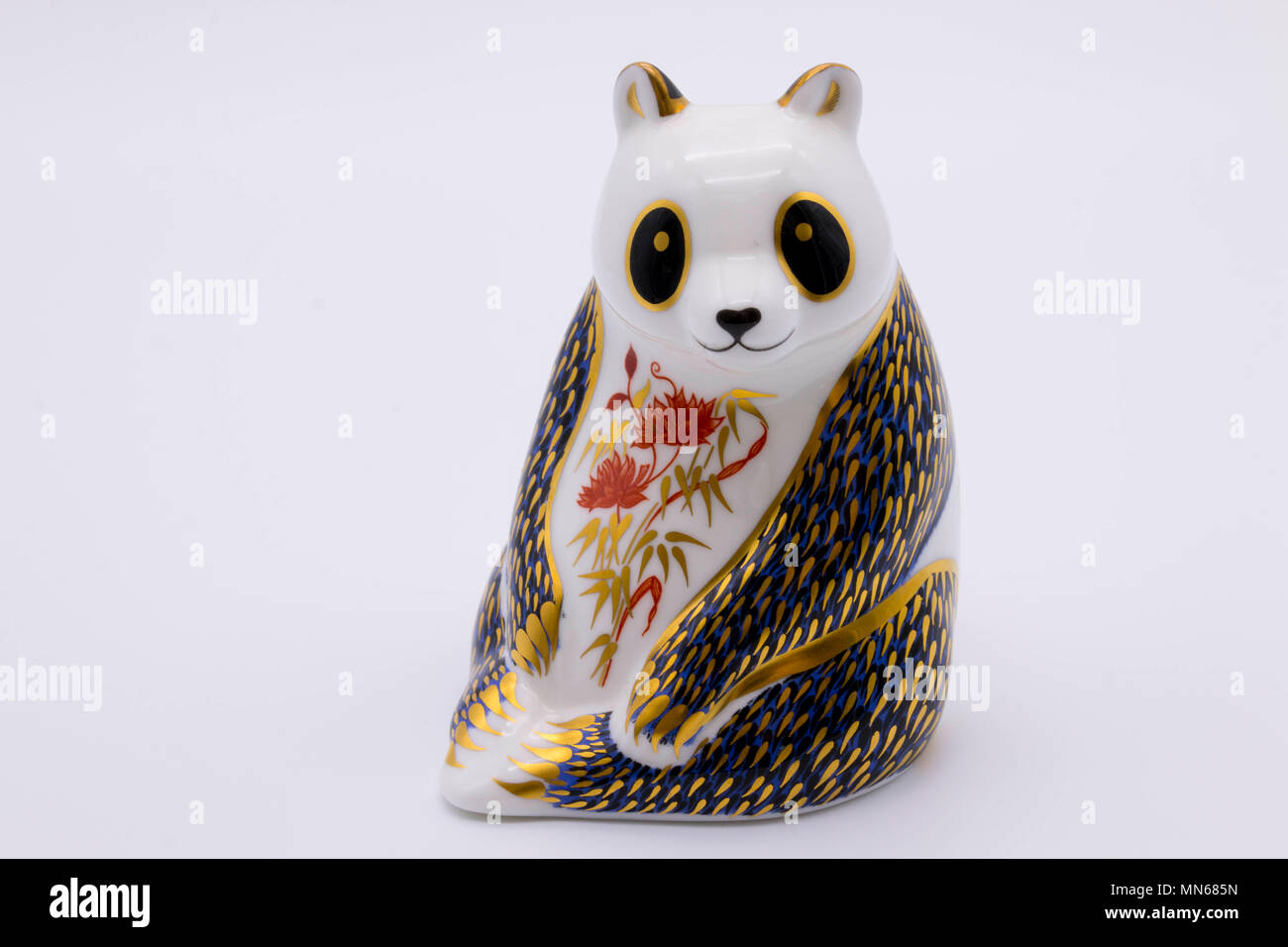 Royal Crown Derby bone china paperweight of a giant panda uk Stock Photo