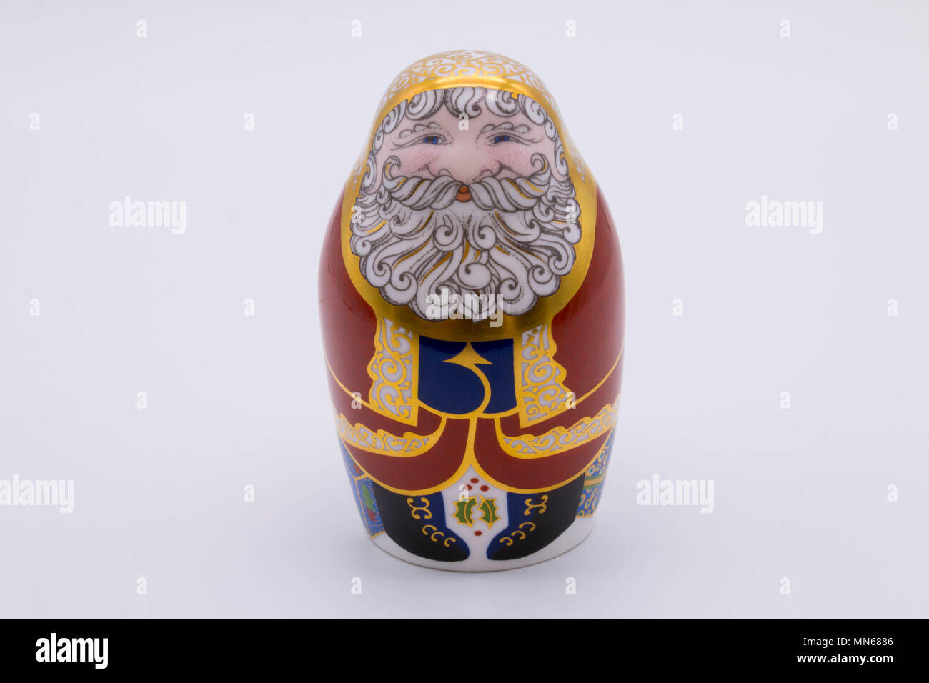 Royal Crown Derby bone china paperweight of Father Christmas uk Stock Photo