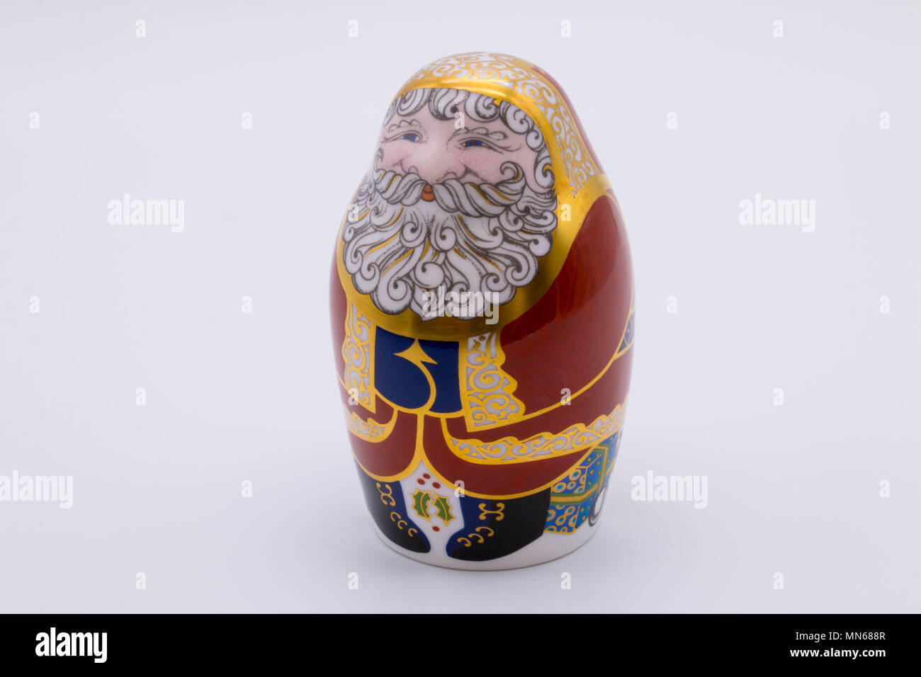Royal Crown Derby bone china paperweight of Father Christmas uk Stock Photo
