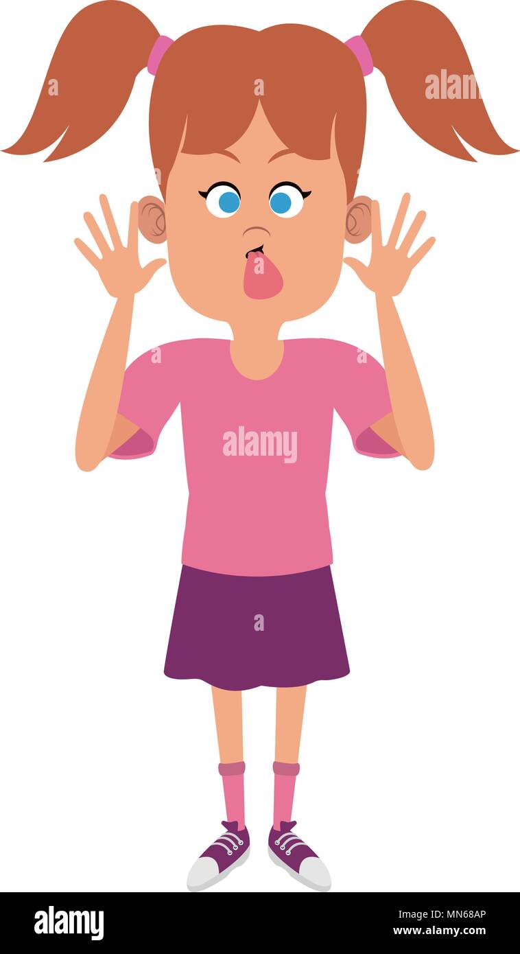 Girl sticking tongue out cartoon hires stock photography and images Alamy