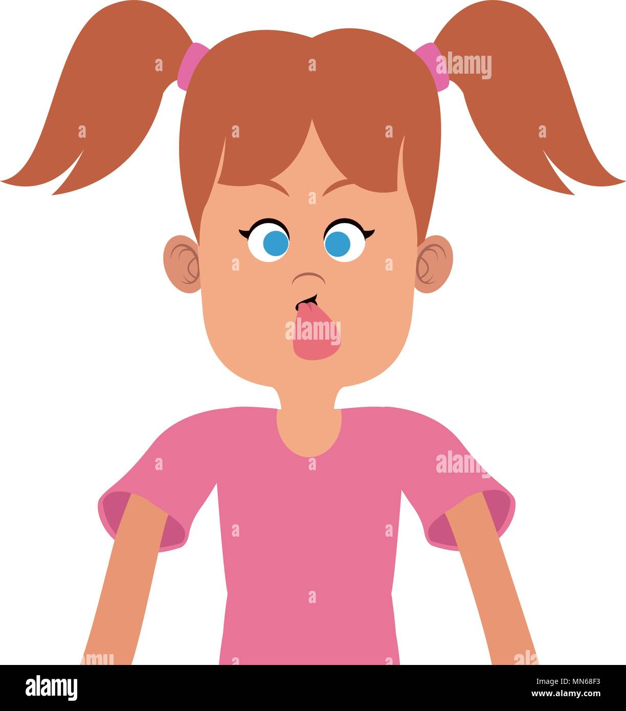 Little Girl Sticking Tongue Out Cartoon