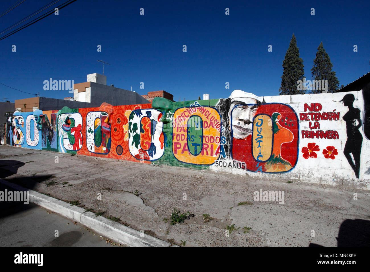 They will not have spring. Wall mural in memory of the disappeared from the regime of the Argentine military. Desaparecidos. The Vanished. 1976-1983.  Stock Photo