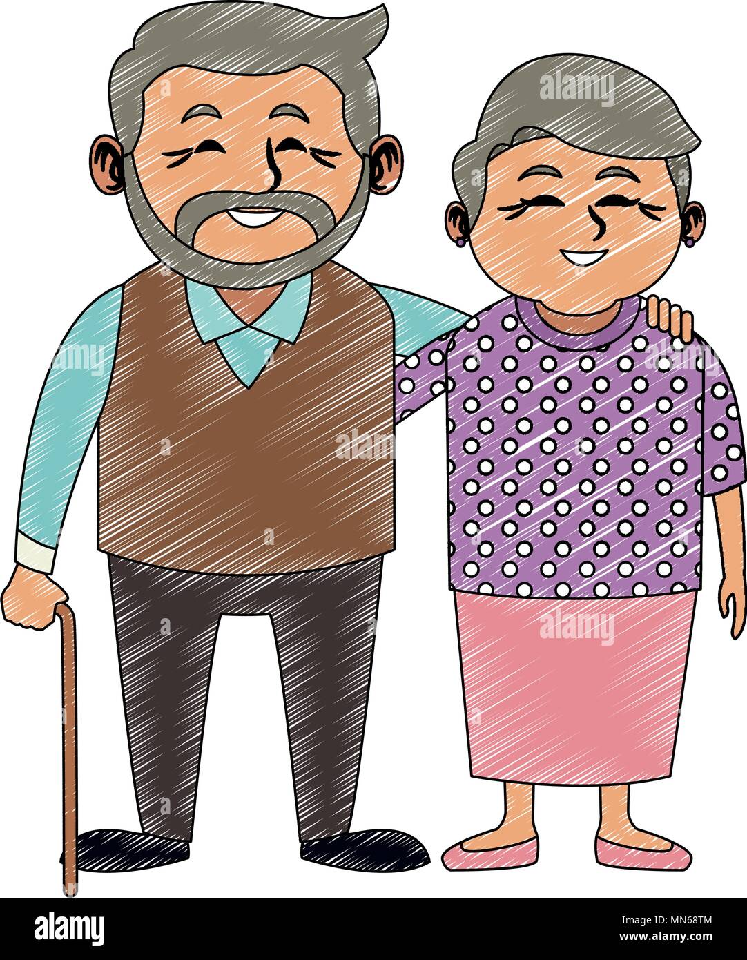 cute grandparents cartoon