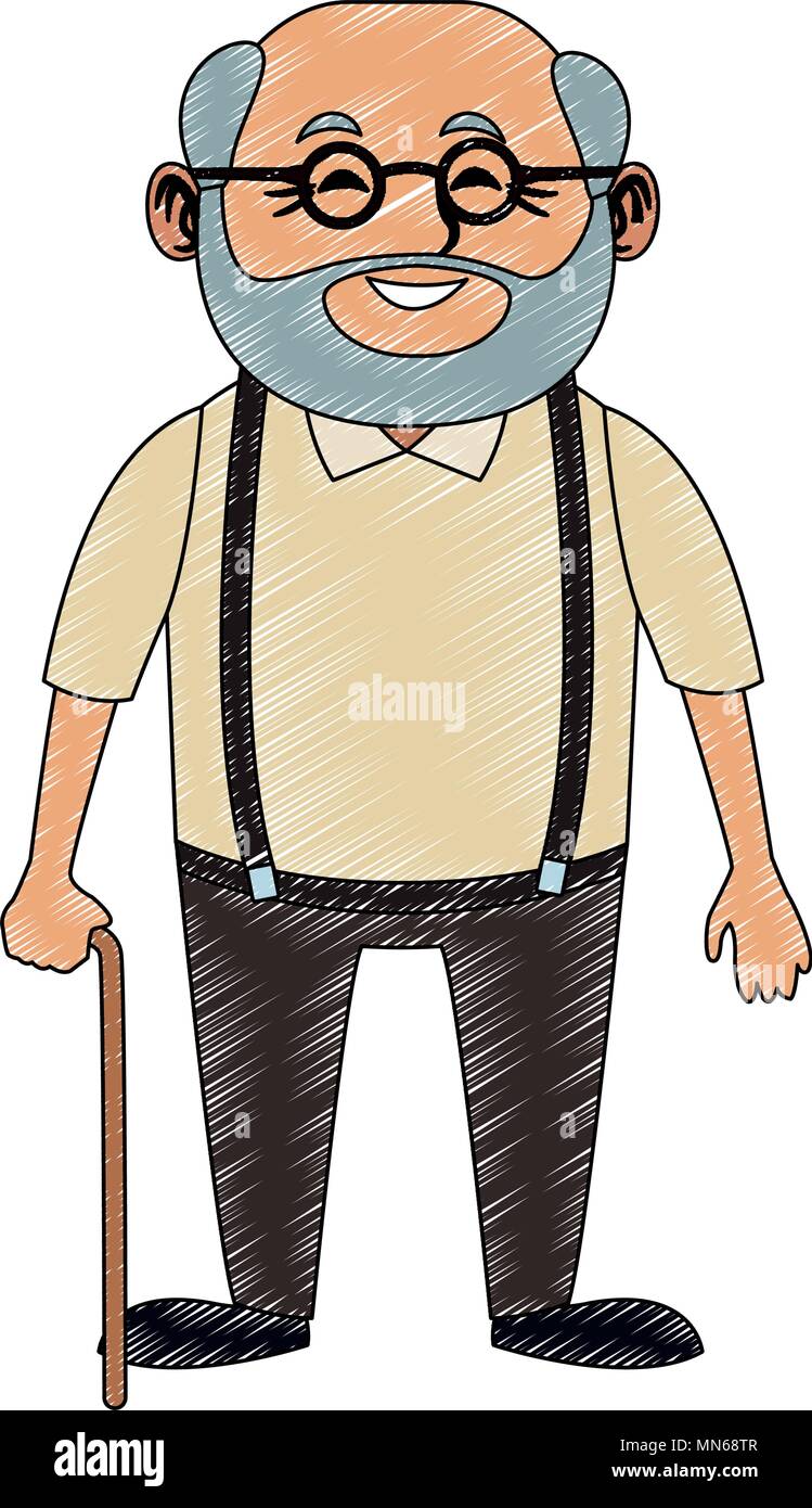 Cute grandfather cartoon scribble Stock Vector Image & Art - Alamy