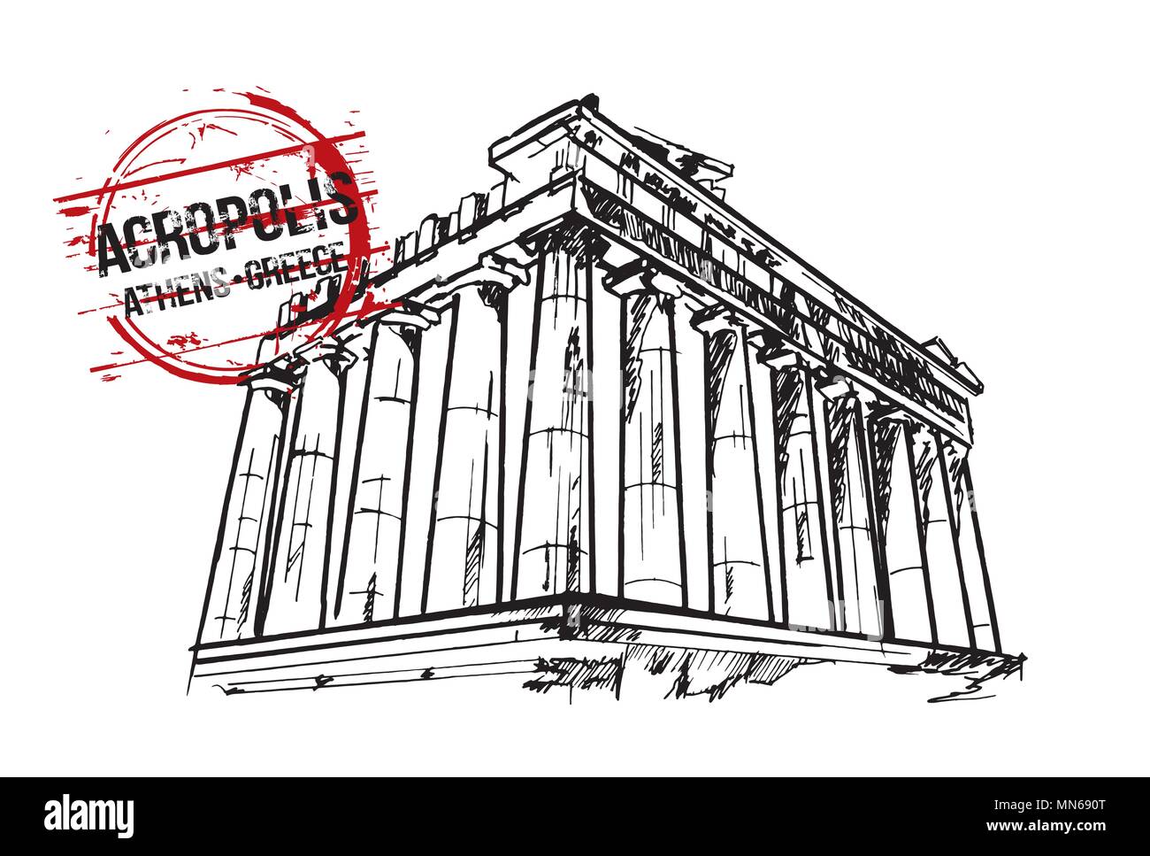 Acropolis of athens sketch icon. Acropolis of athens vector sketch icon  isolated on background. hand drawn acropolis of | CanStock
