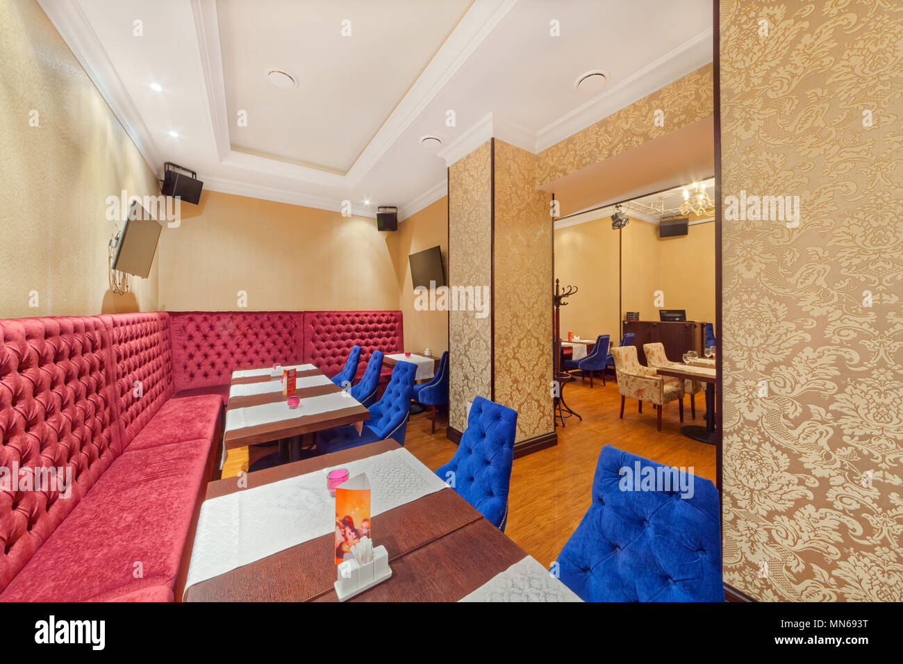 MOSCOW SEPTEMBER 2014 The interior of the cafe grill bar NA MEDOVOY