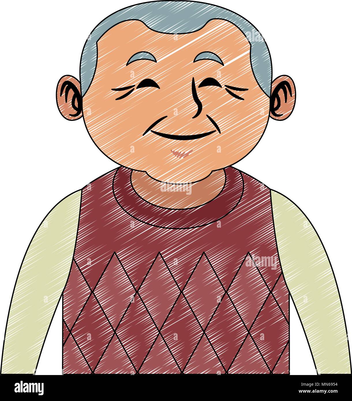 Cute grandfather cartoon scribble Stock Vector Image & Art - Alamy