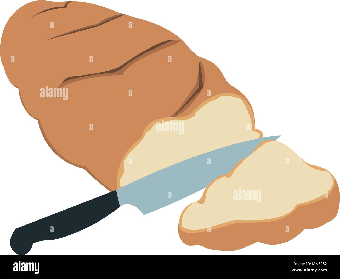 Knife cutting bread Stock Vector Image & Art Alamy