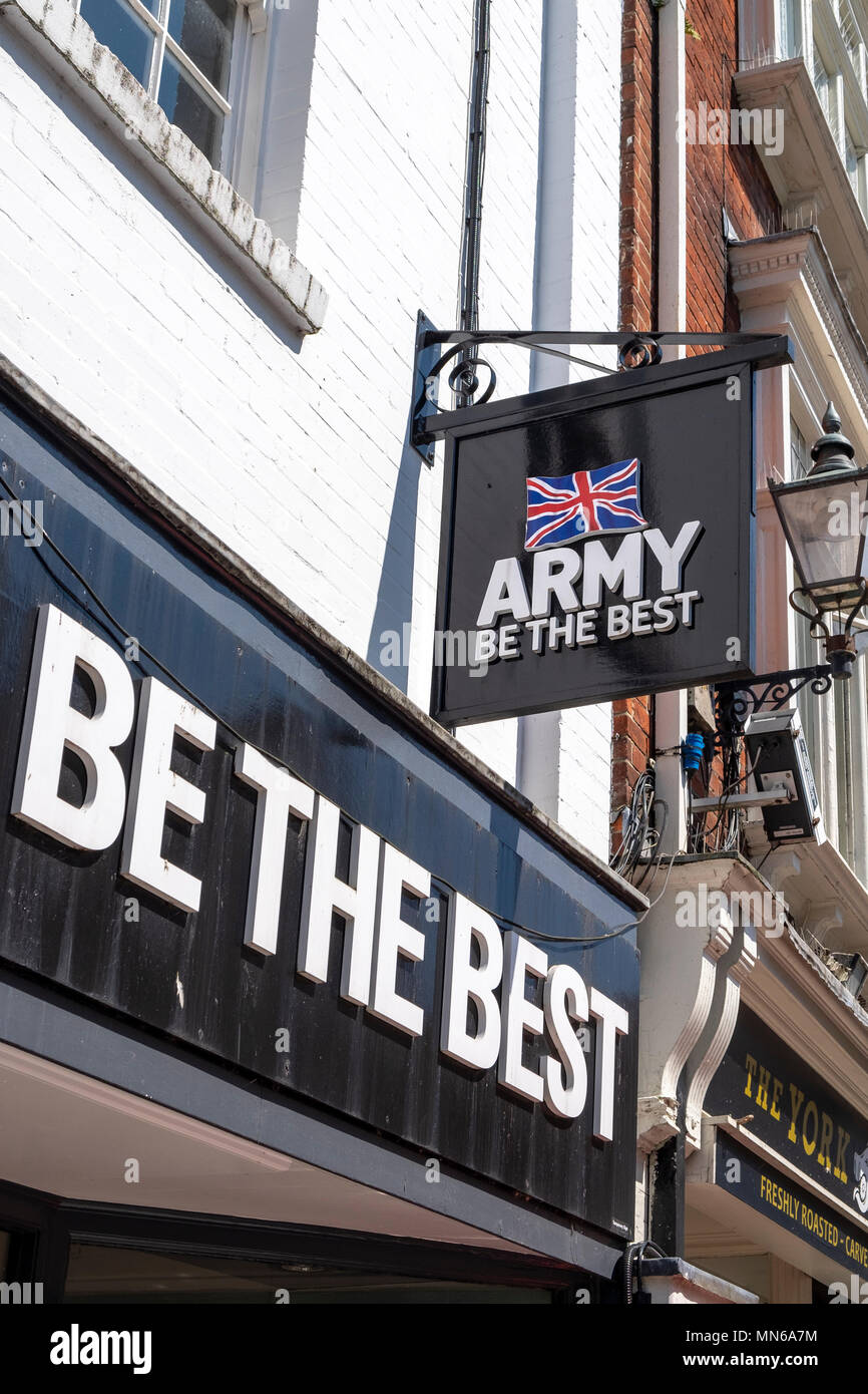 British Army recruitment centre signage Stock Photo