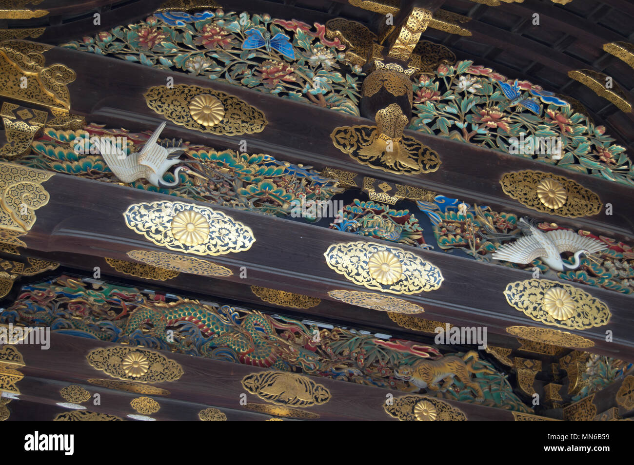 Detail of the Karamon Gate, Nijo Castle, Kyoto, Japan Stock Photo