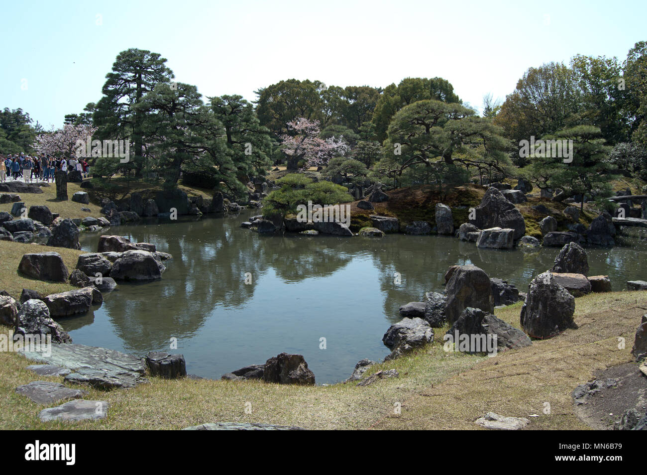 Nijo Castle pond and garden, Kyoto, Japan Stock Photo